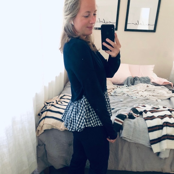 Plaid peplum top - Picture 2 of 2